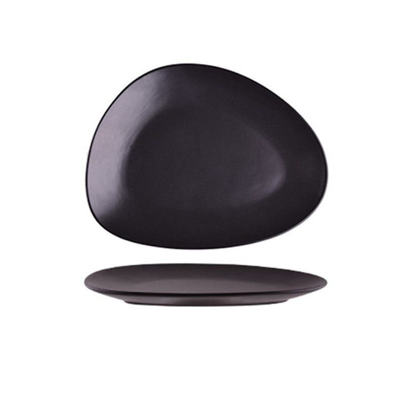 Piatto piano Triangolare Omega 25 cm in Porcellana   in Piatti quadrati e rettangolari