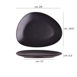 Piatto piano Triangolare Omega 25 cm in Porcellana   in Piatti quadrati e rettangolari