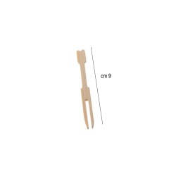 Forchettine in bamboo 2 punte Leone decorazioni  in Monouso