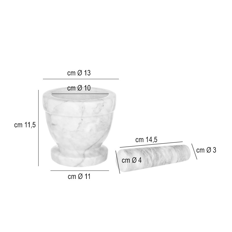 Mortaio in marmo con pestello Kaufgut  in Accessori per cucina