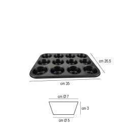 Teglia 12 muffin antiaderente Vespa dolci forme  in Teglie da forno professionali