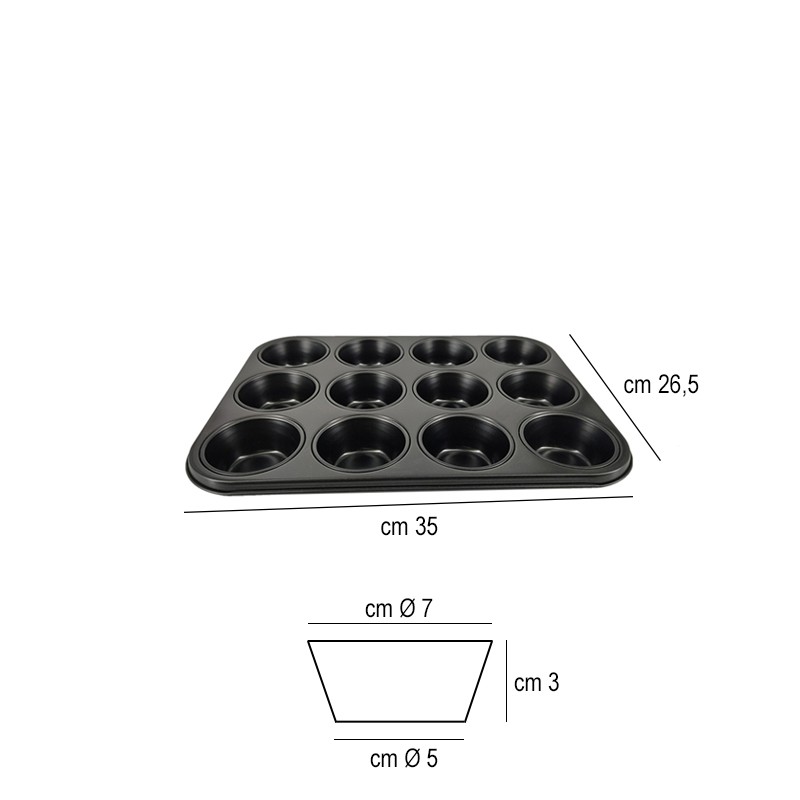 Teglia 12 muffin antiaderente Vespa dolci forme  in Teglie da forno professionali