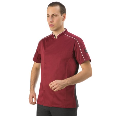 Giacca cuoco bordeaux manica corta | Giacca cuoco | Rausa srl