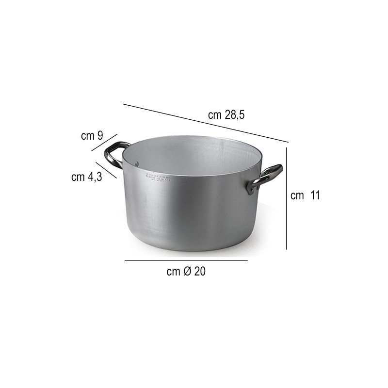 Casseruola alluminio alta 2 maniglie Pentole Agnelli  in Casseruole