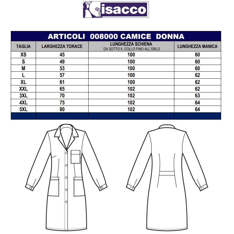 Camice donna bianco Isacco  in Camici lavoro