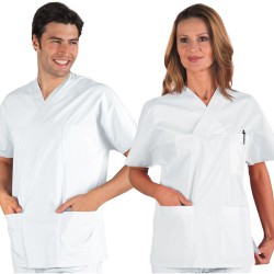 Casacca bianca collo a V | Abbigliamento camici  | Rausa srl