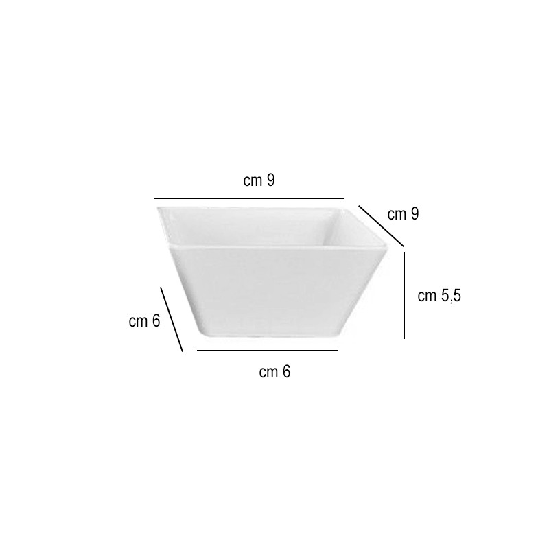 Ciotolina quadrata grande melamina Ilsa  in Porcellane