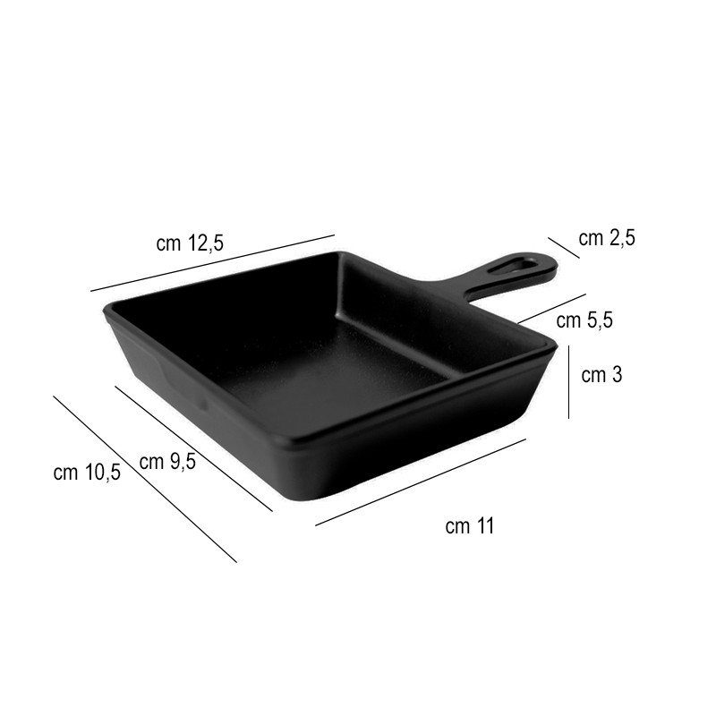 Mini padella quadra melamina Ilsa  in Porcellane