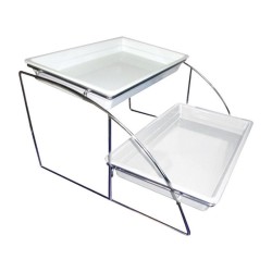 Stand alzata buffet porta bacinelle acciaio inox 1/1 GN | Rausa srl