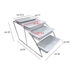 Stand alzata buffet porta 4 bacinelle Ilsa  in Buffet