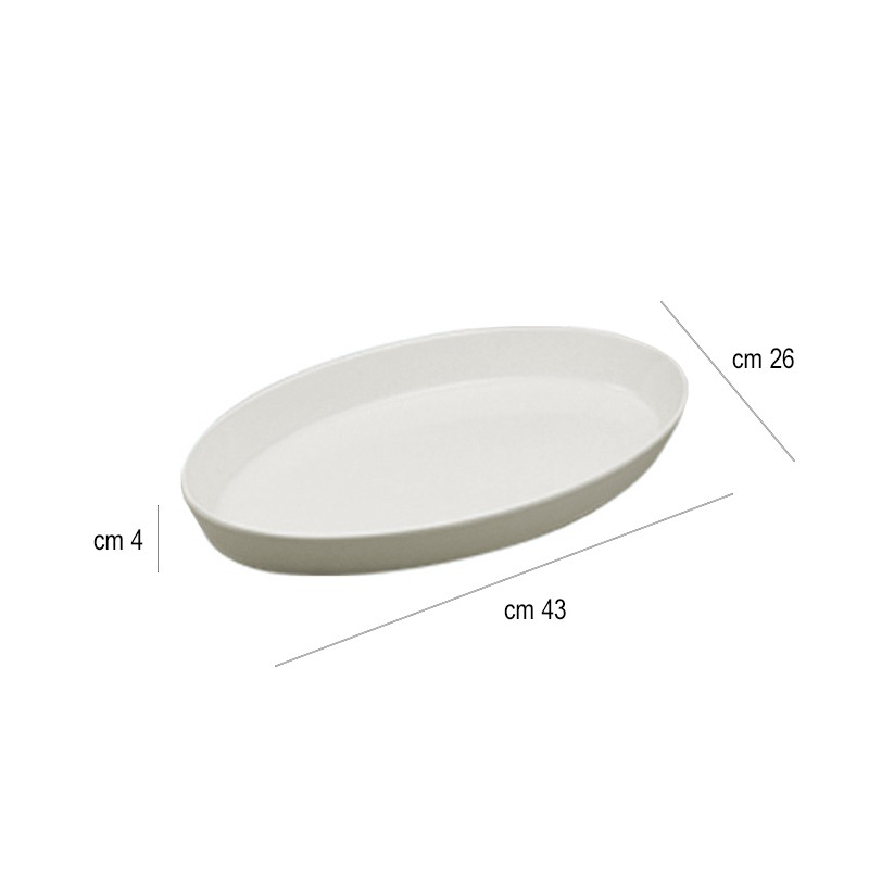 Pirofila ovale melamina bordo liscio Ilsa  in Porcellane
