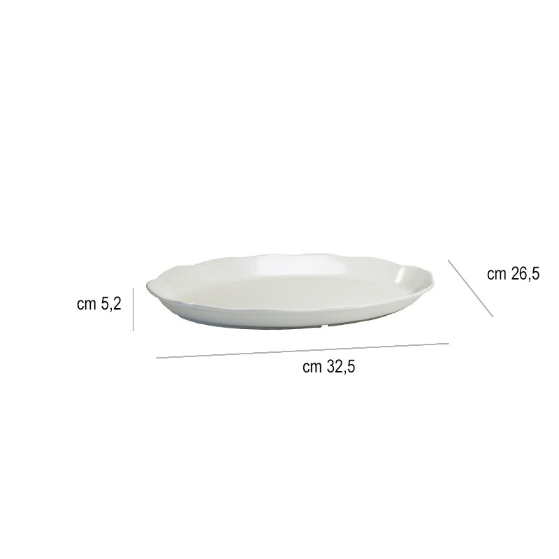 Pirofila ovale melamina bordo ondulato Ilsa  in Porcellane