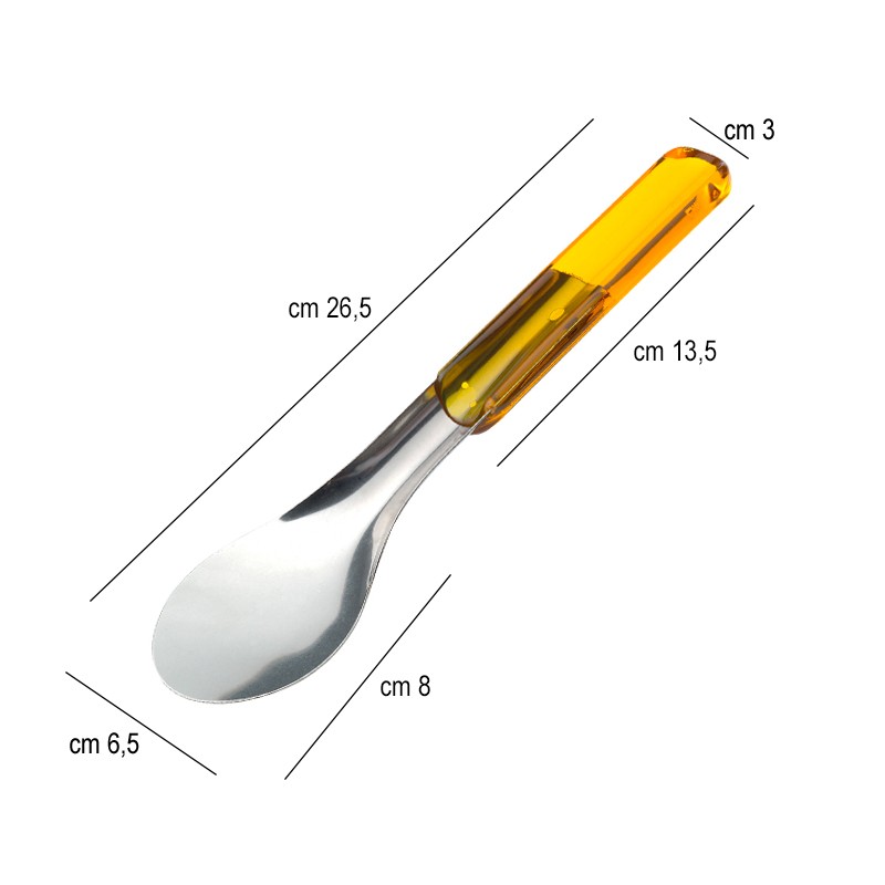 Spatola gelato trasparente gialla Piazza Effepi  in Spatole da cucina