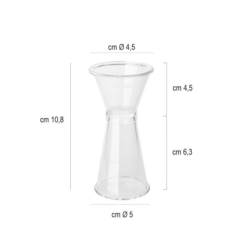 Jigger misurino cocktail trasparente Piazza Effepi  in Jiggers