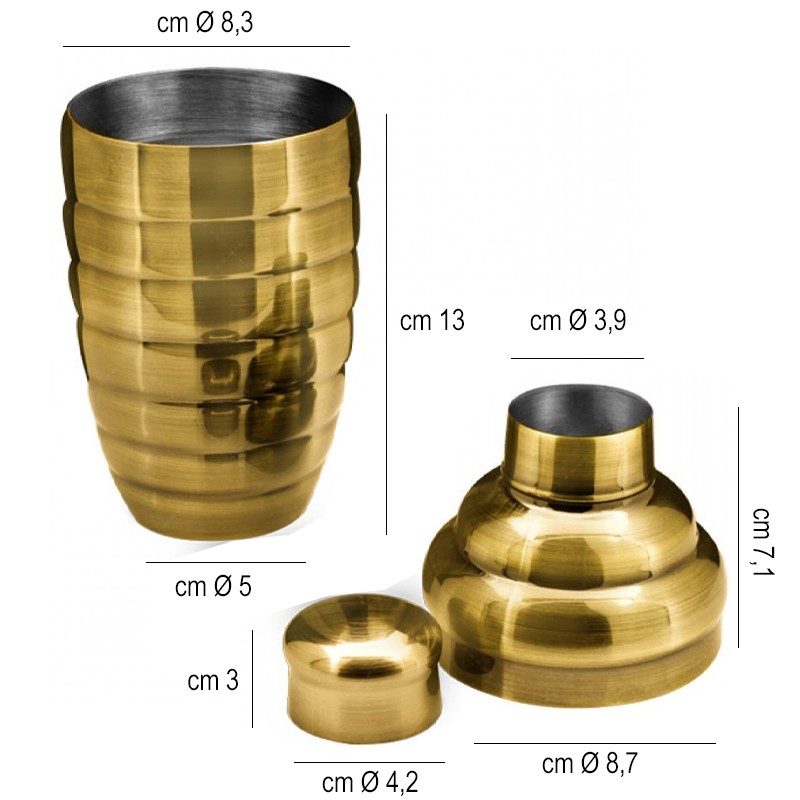Shaker acciaio bombato bronzo Lumian  in Shaker cocktail