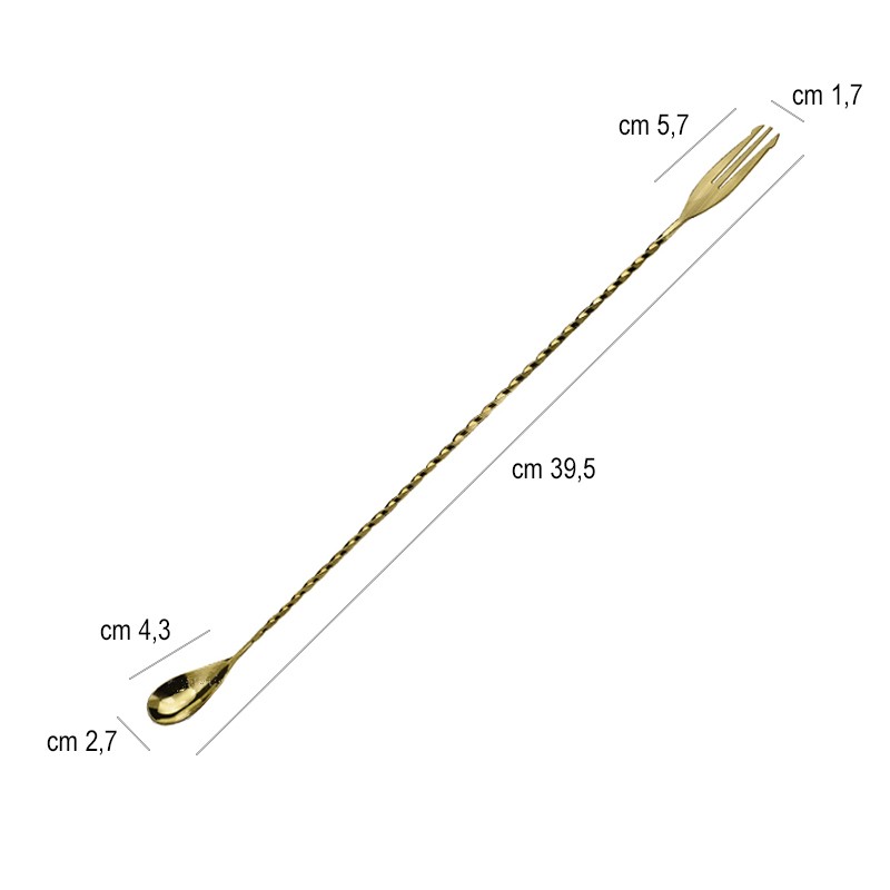 Bar spoon tridente bronzo Lumian  in Bar spoon