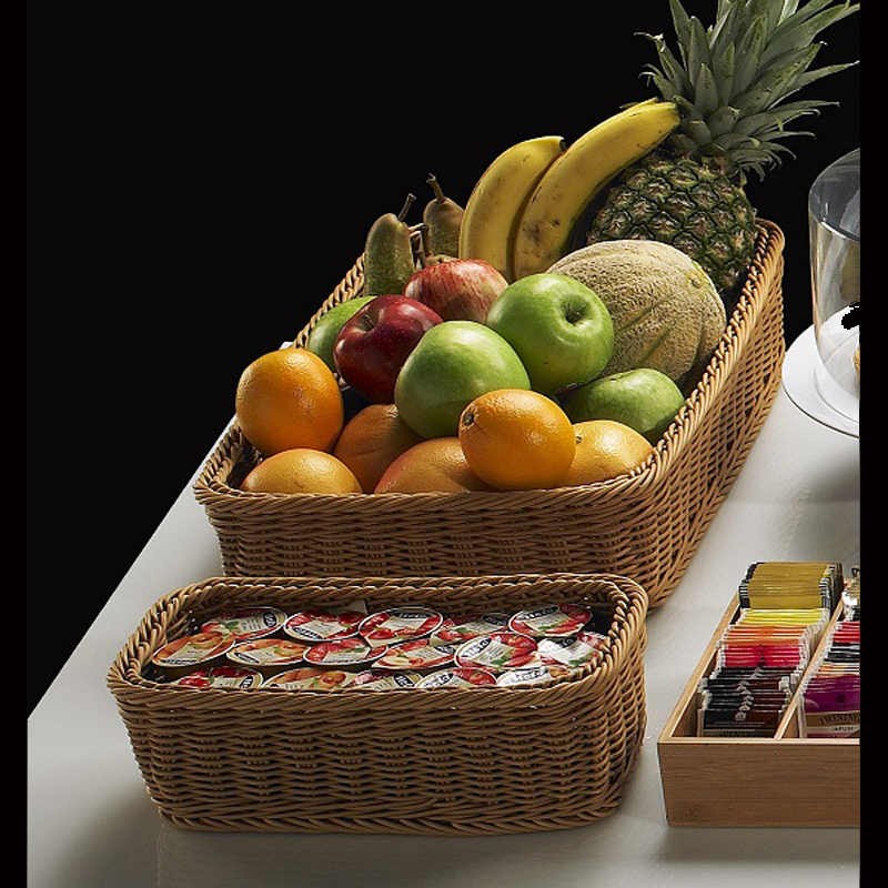 Cestino rettangolare intrecciato marrone cm. 32 x 26 Leone decorazioni  in Buffet