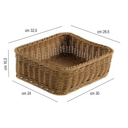 Cestino rettangolare intrecciato marrone cm. 32 x 26 Leone decorazioni  in Buffet