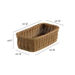 Cestino rettangolare intrecciato marrone cm. 32 x 18 Leone decorazioni  in Buffet