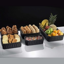 Cestino rettangolare intrecciato nero cm. 32 x 18 Leone decorazioni  in Buffet