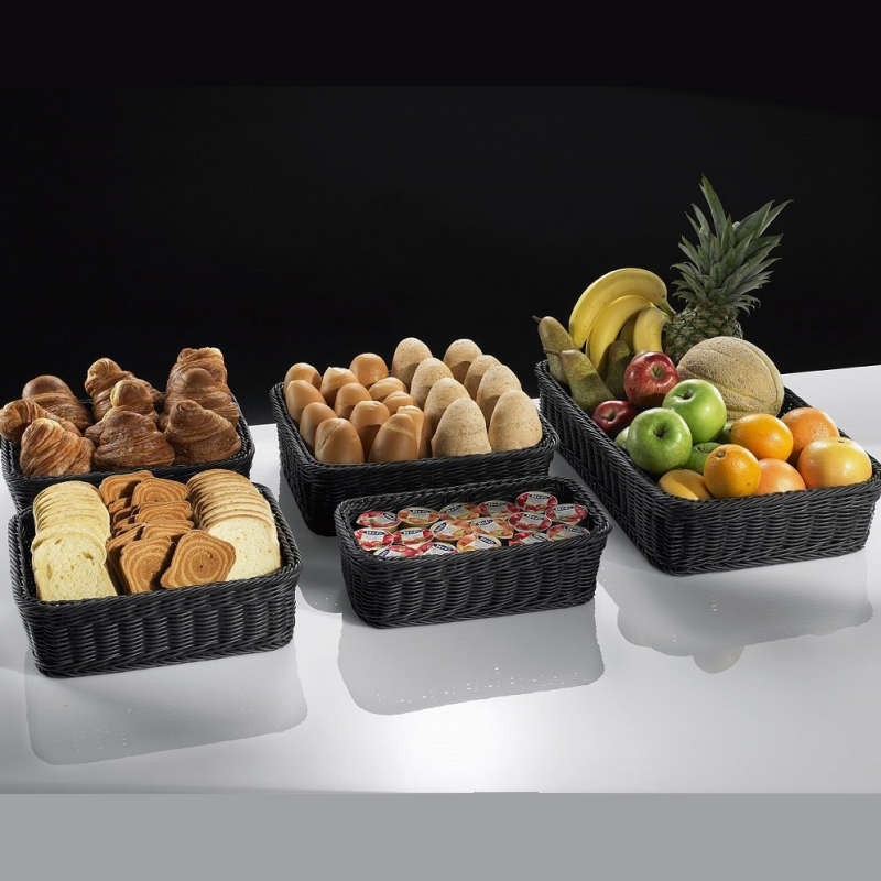 Cestino rettangolare intrecciato nero cm. 32 x 18 Leone decorazioni  in Buffet