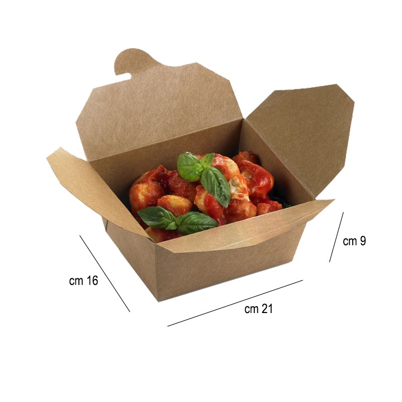 Contenitore in carta da asporto cm. 21x16x9h Leone decorazioni  in Contenitori per alimenti monouso