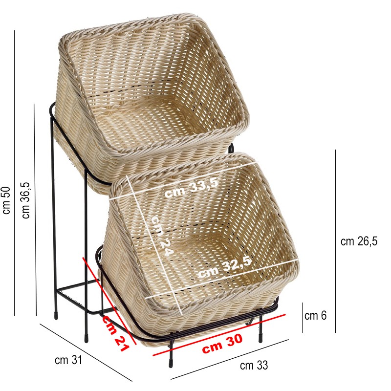 Cestini intrecciati con alzata Leone decorazioni  in Buffet