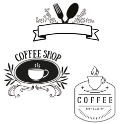 Stencil decora vetro caffetteria 3 pezzi A2 | Rausa srl