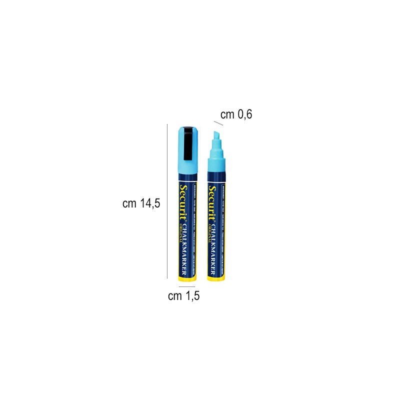 Pennarello gesso liquido blu Securit Lavagne  in Tavola