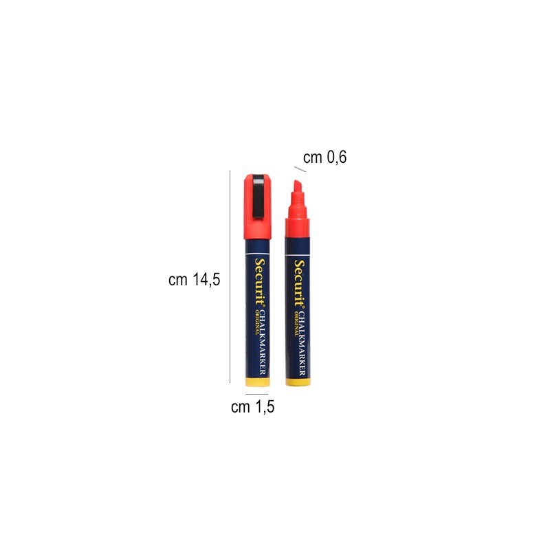 Pennarello gesso liquido rosso Securit Lavagne  in Tavola