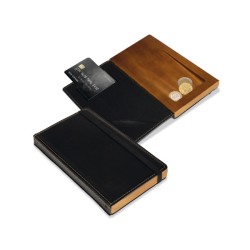 Porta conto legno e pelle nero Securit Lavagne  in Tavola