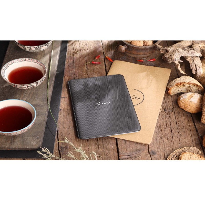 Menù carta Vini nero A5 Dag Style  in Tavola