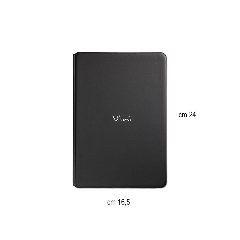 Menù carta Vini nero A5 Dag Style  in Tavola