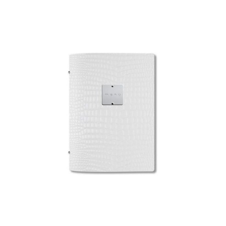 Porta menù pelle kroko bianco A5 | Menù e lavagne | Rausa srl