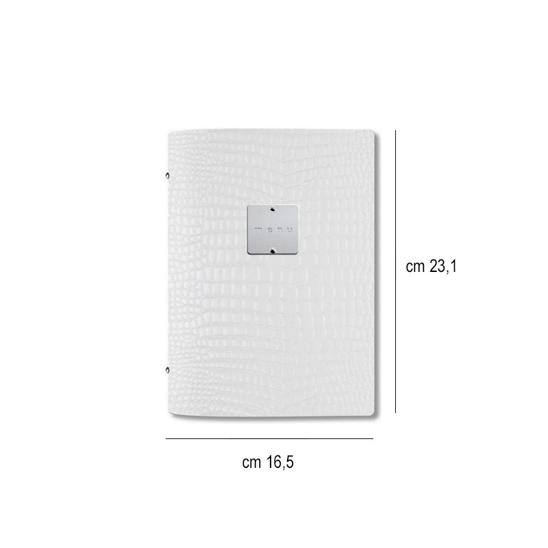 Porta menu pelle kroko bianco A5 Dag Style  in Tavola