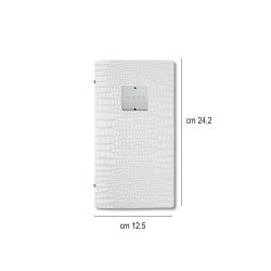 Porta menu pelle kroko bianco piccolo Dag Style  in Tavola