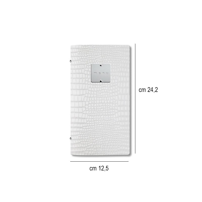 Porta menu pelle kroko bianco piccolo Dag Style  in Tavola