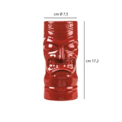 Bicchiere cooler tiki rosso   in Bicchieri