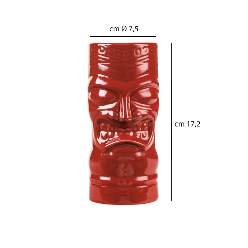Bicchiere cooler tiki rosso   in Bicchieri