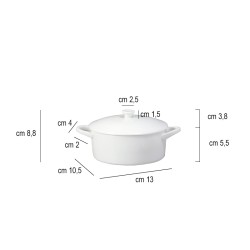 Casseruola porcellana ovale con coperchio   in Porcellane