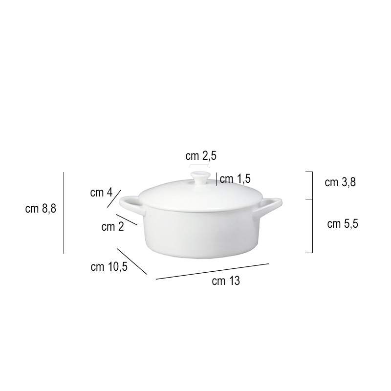 Casseruola porcellana ovale con coperchio   in Porcellane