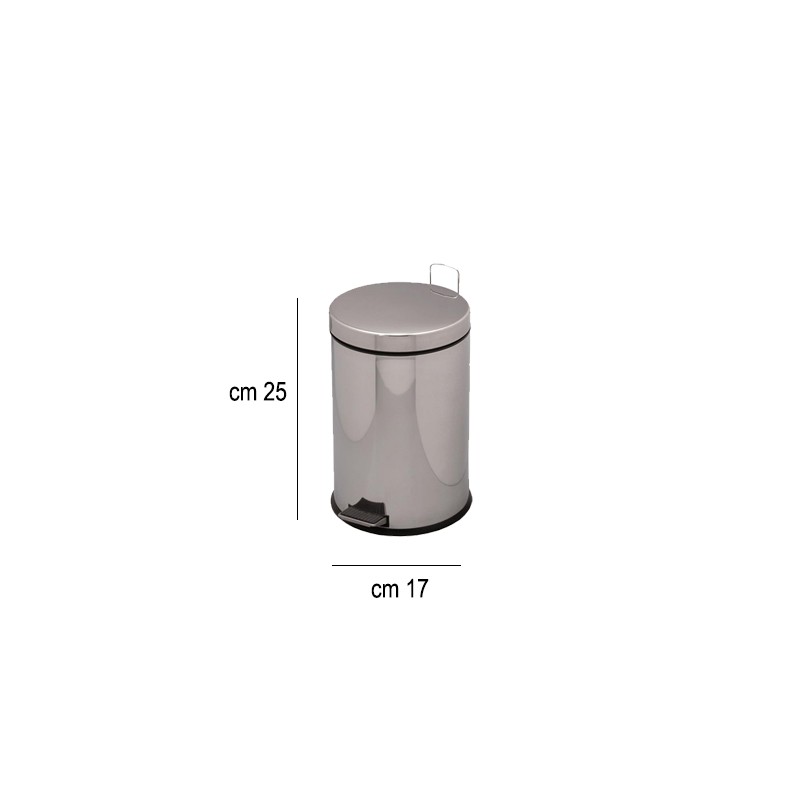 Pattumiera bidone acciaio con coperchio   in Igiene