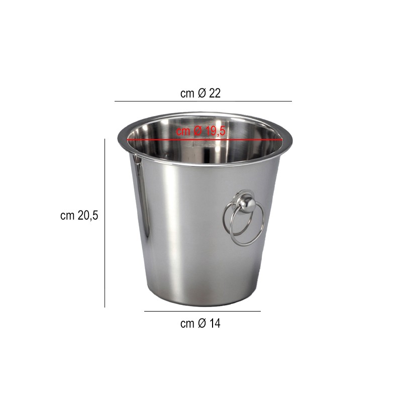 Secchiello champagne acciaio   in Secchielli per ghiaccio