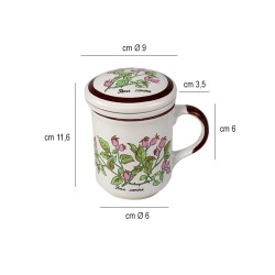 Tisaniera decorata con coperchio   in Porcellane