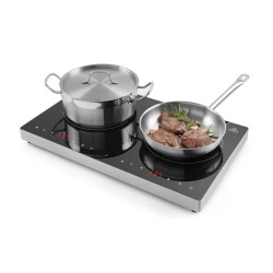 Piastra induzione doppia in acciaio inox | Hendi