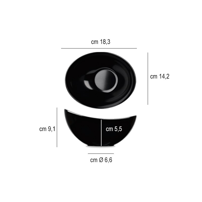 Bowl buffet melamina nero Churchill Porcellana  in Porcellane