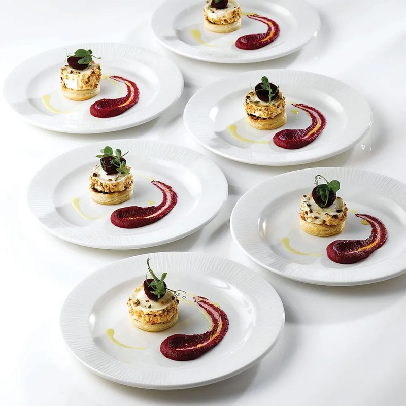 Piatto dessert churchill bamboo bianco Churchill Porcellana  in Linee