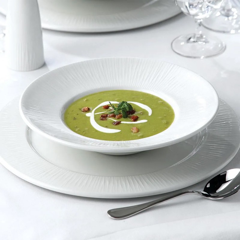 Piatto dessert churchill bamboo bianco Churchill Porcellana  in Linee