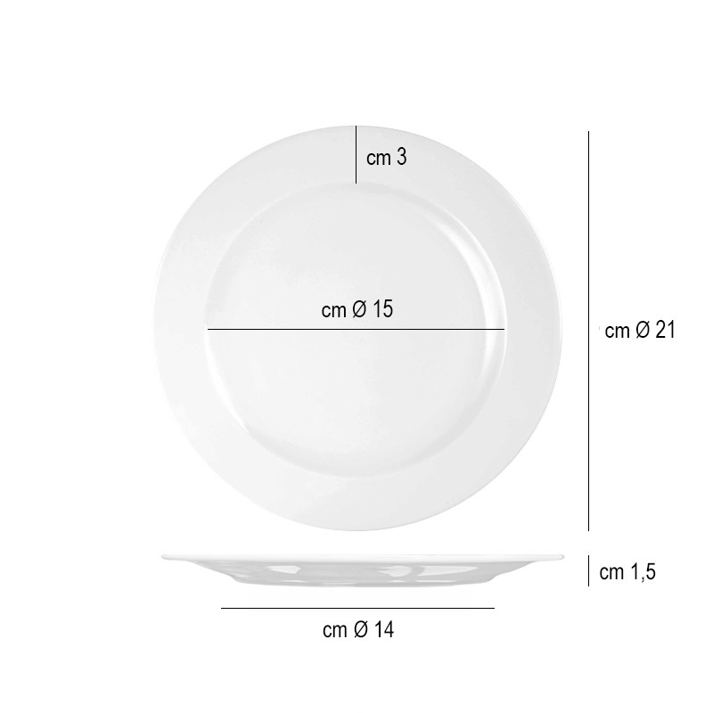 Piatto dessert churchill profile bianco Churchill Porcellana  in Linee
