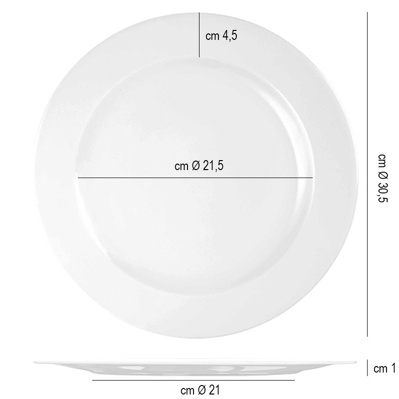 Piatto segnaposto porcellana profile Churchill Porcellana  in Linee